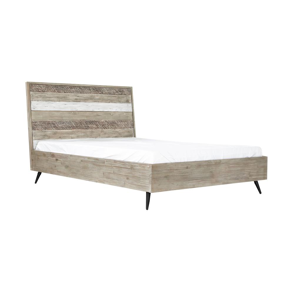 Bridges King Platform Bed in Two Tone Acacia Wood. Picture 2