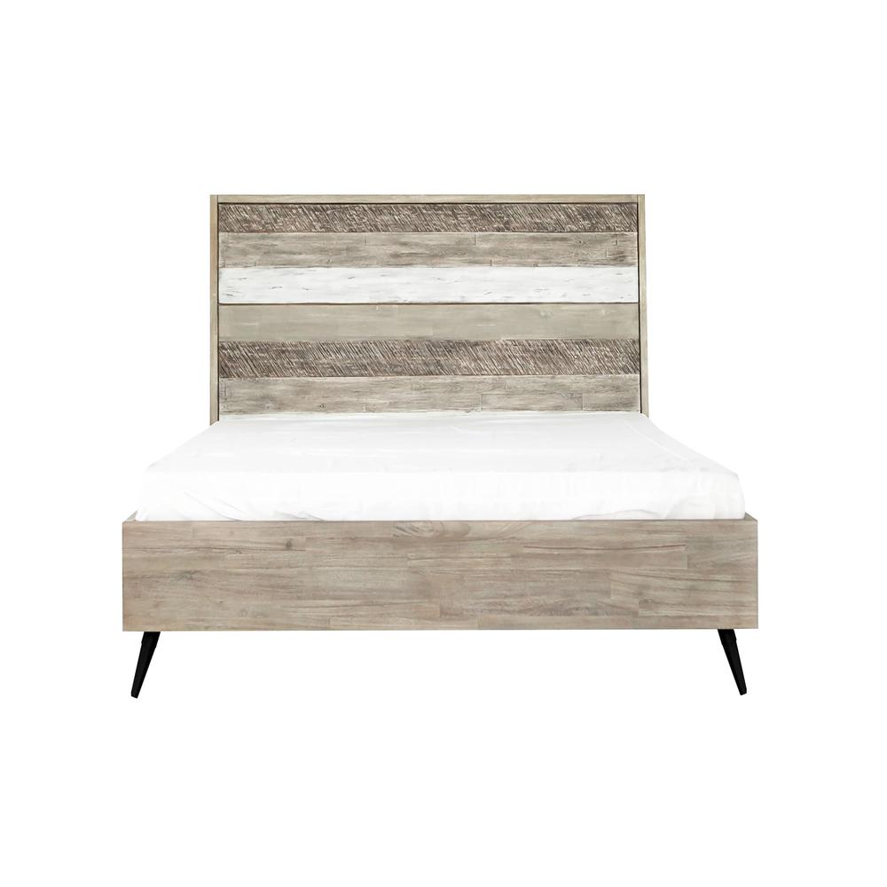 Bridges Queen Platform Bed in Two Tone Acacia Wood. Picture 1