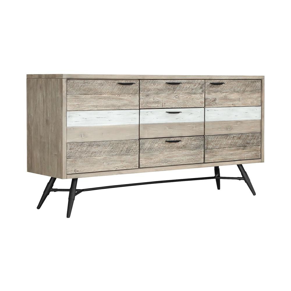Bridges Sideboard Buffet Cabinet in Two Tone Acacia Wood. Picture 2