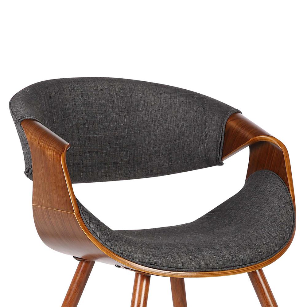 Armen Living Butterfly Mid-Century Dining Chair in Walnut Finish and Charcoal Fabric. Picture 5