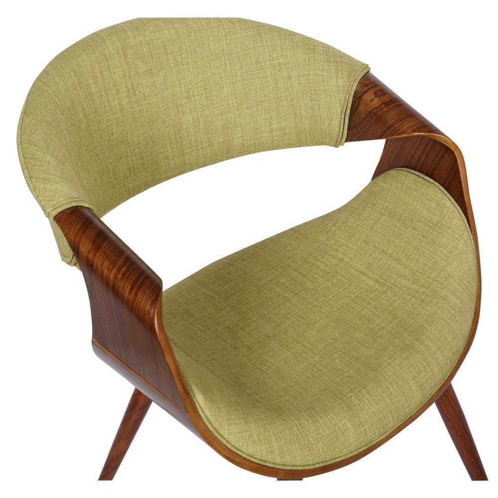 Mid-Century Dining Chair in Walnut Finish and Green Fabric. Picture 6