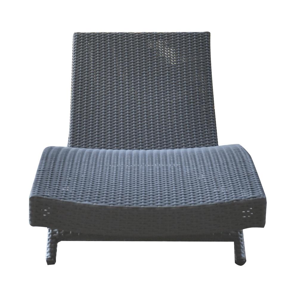 Outdoor Adjustable Wicker Chaise Lounge Chair. Picture 2