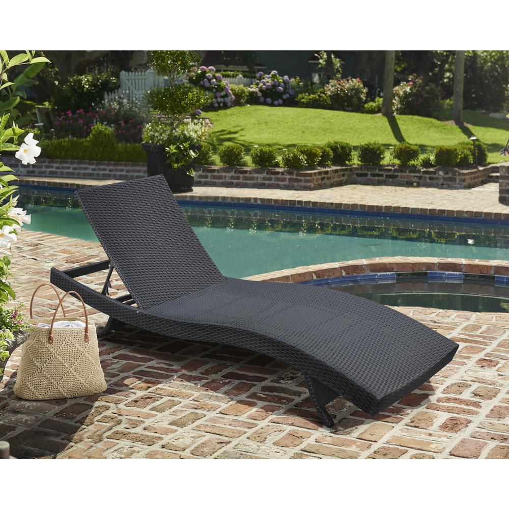Outdoor Adjustable Wicker Chaise Lounge Chair. Picture 9