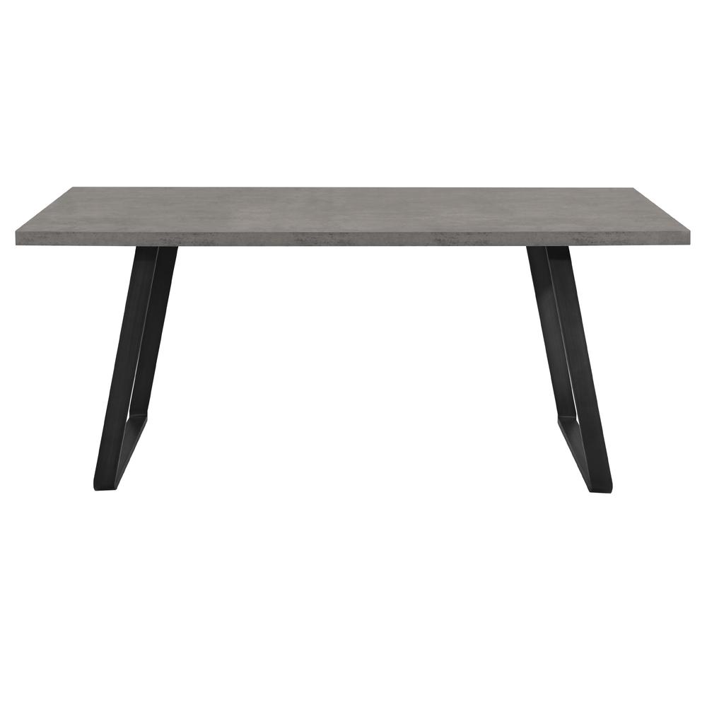 Armen Living Coronado Contemporary Dining Table in Grey Powder Coated Finish with Cement Gray Top. Picture 2