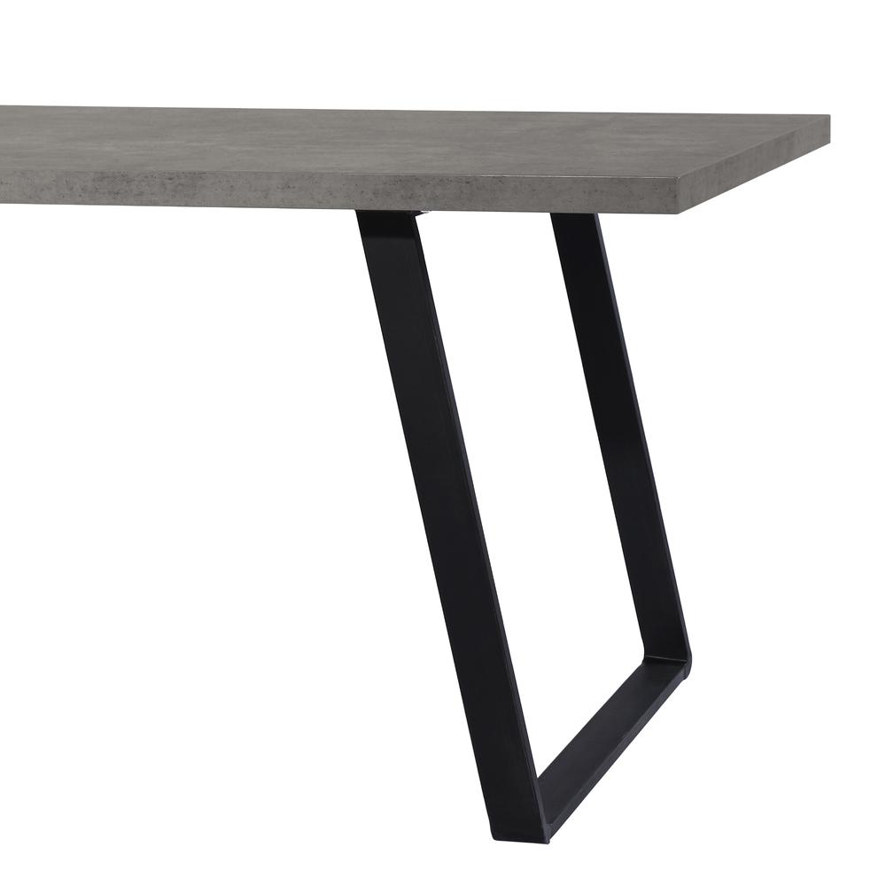 Contemporary Dining Table in Grey Powder Coated Finish with Cement Gray Top. Picture 5