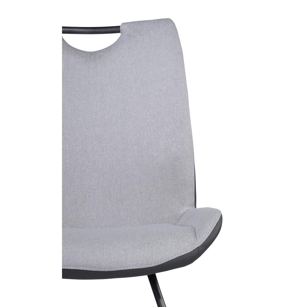 Contemporary Dining Chair in Grey Powder Coated Finish and Pewter Fabric - Set of 2. Picture 6