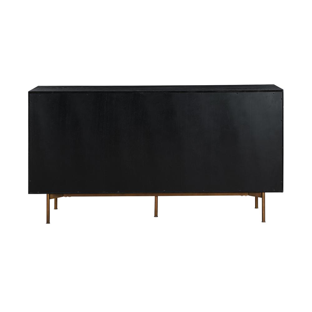 Carnaby 6 Drawer Dresser in Black Brushed Oak and Bronze. Picture 4