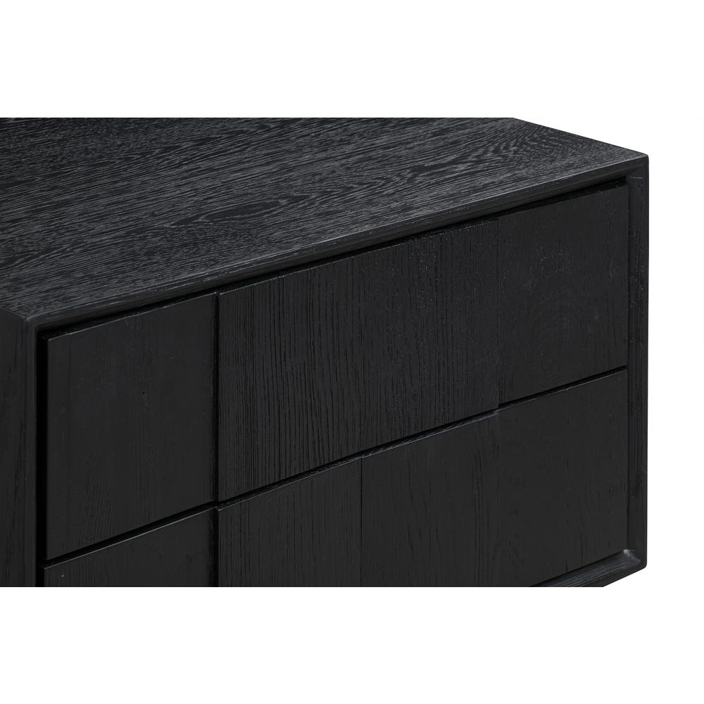 Carnaby 2 Drawer Nightstand in Black Brushed Oak and Bronze. Picture 5