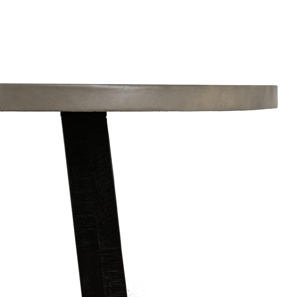 Chester Modern Concrete and Acacia Round Dining Table. Picture 3