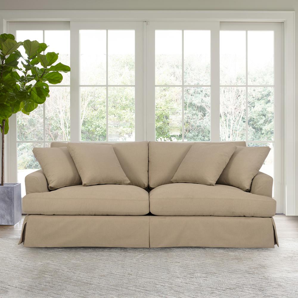 Ciara 93" Upholstered Sofa in Sahara Brown. Picture 9