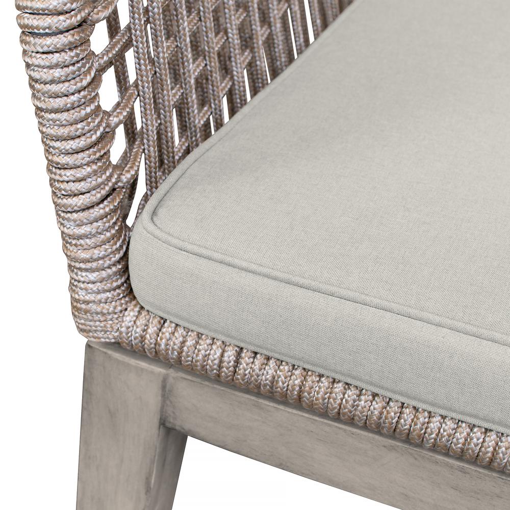 Cost Patio Outdoor Dining Chairs with Arms in Grey Acacia Wood and Rope - Set of 2. Picture 7