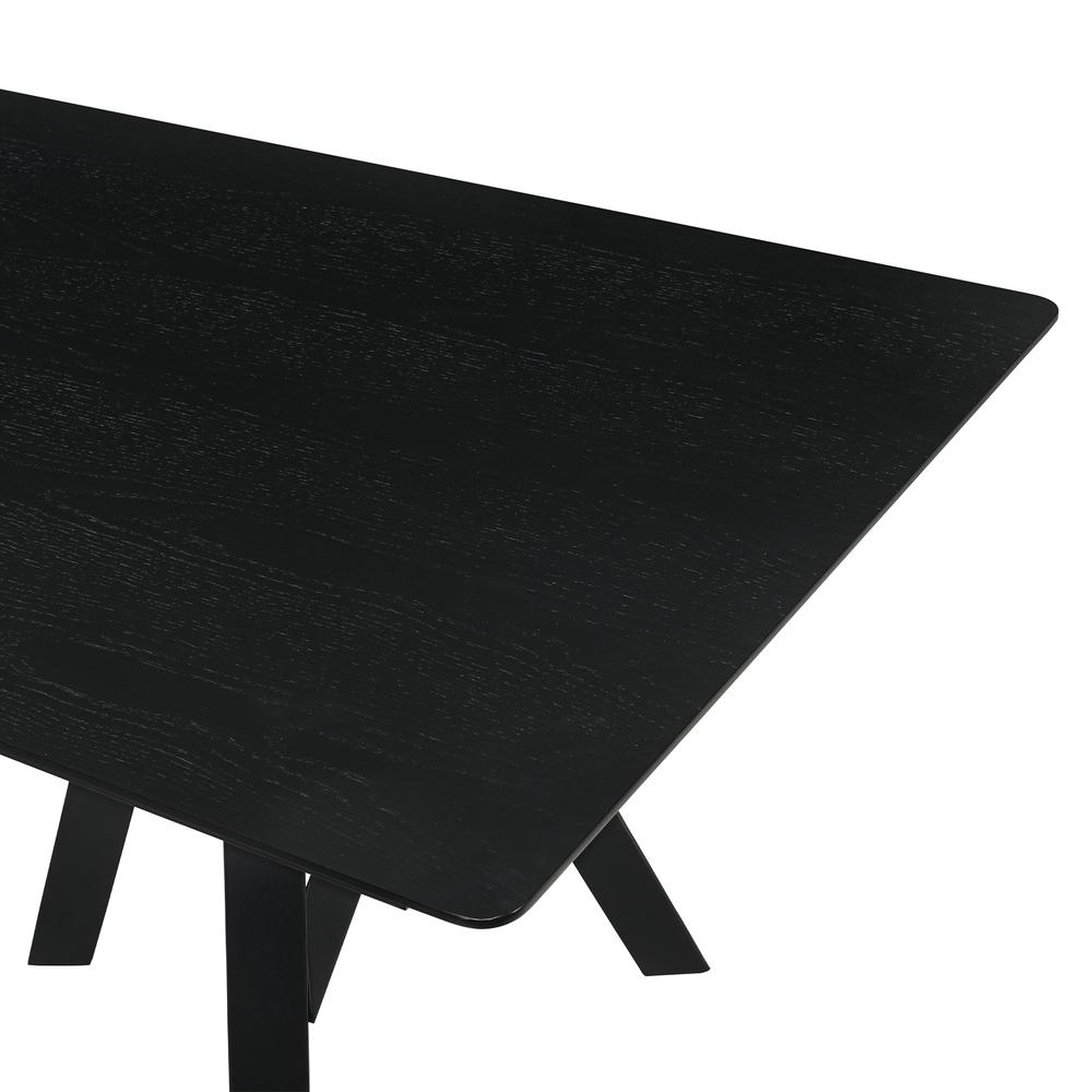 Cortina 79" Mid-Century Modern Black Wood Dining Table with Black Legs. Picture 4