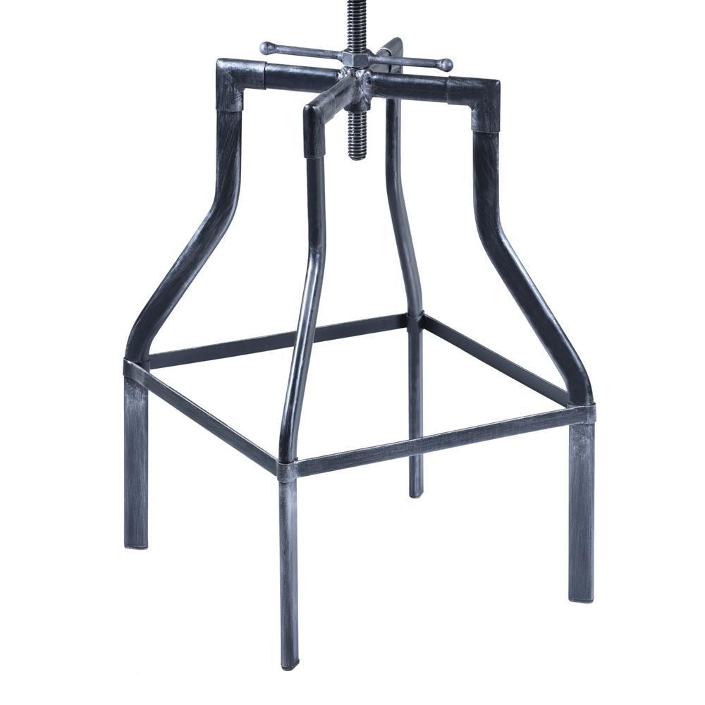 Armen Living Concord Adjustable Barstool in Industrial Grey Finish with Pine Wood Seat. Picture 4