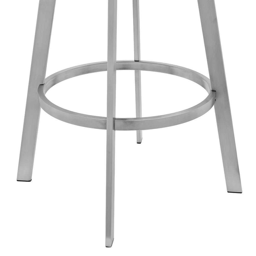 Capri 26" Swivel Modern Metal and Slate Gray Faux Leather Bar and Counter Stool. Picture 6