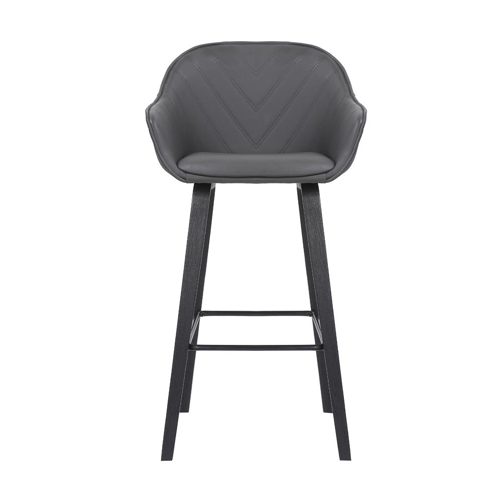 Crimson Faux Leather and Wood Bar and Counter Height Stool, BLACK. The main picture.