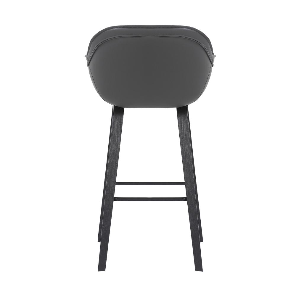 Crimson Faux Leather and Wood Bar and Counter Height Stool, BLACK. Picture 3