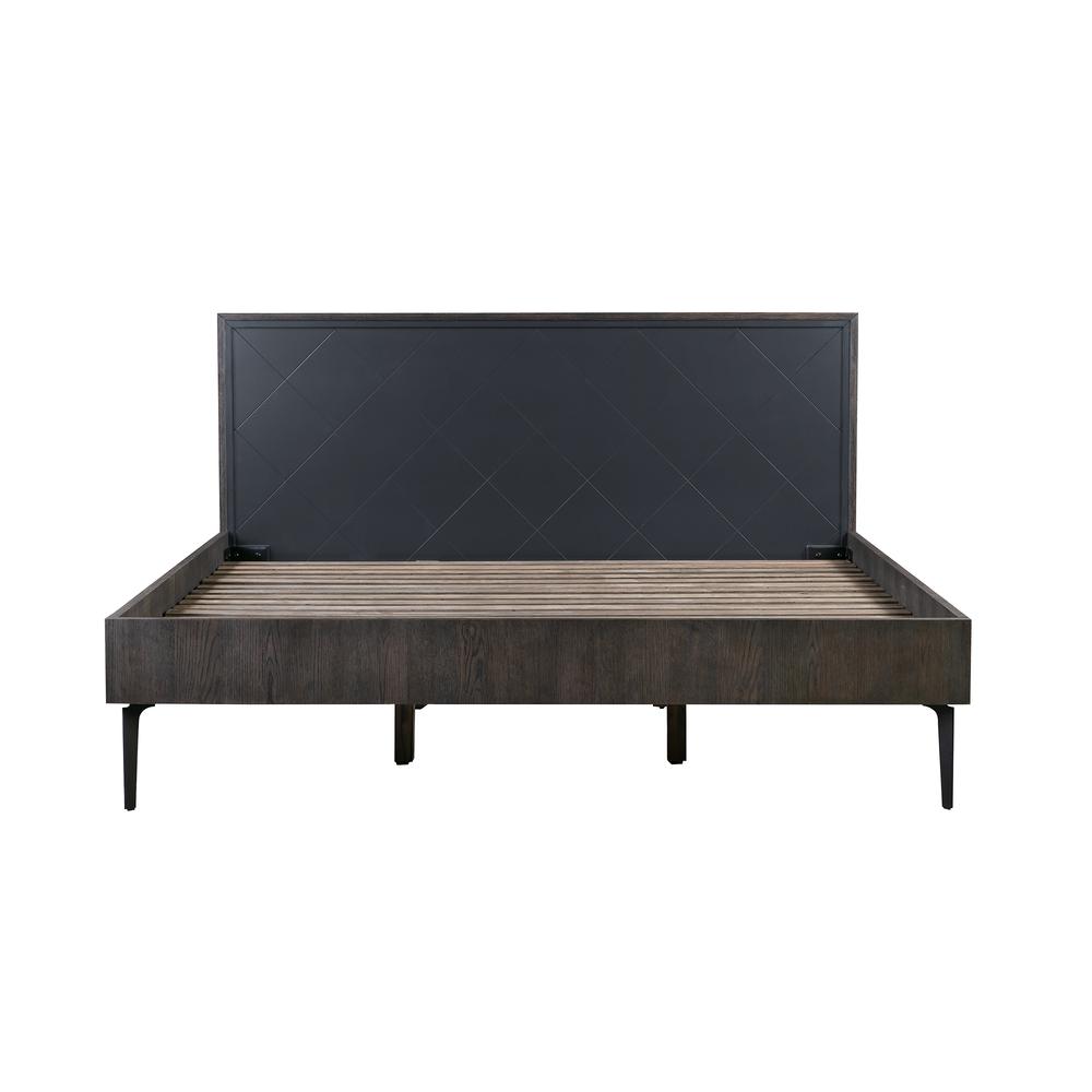 Cross Solid Oak and Meta-l King or Queen Platform Bed Frame. Picture 1