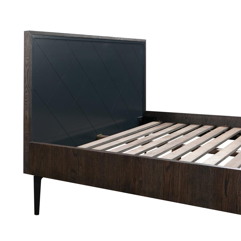 Cross Solid Oak and Metal Queen Platform Bed Frame. Picture 3