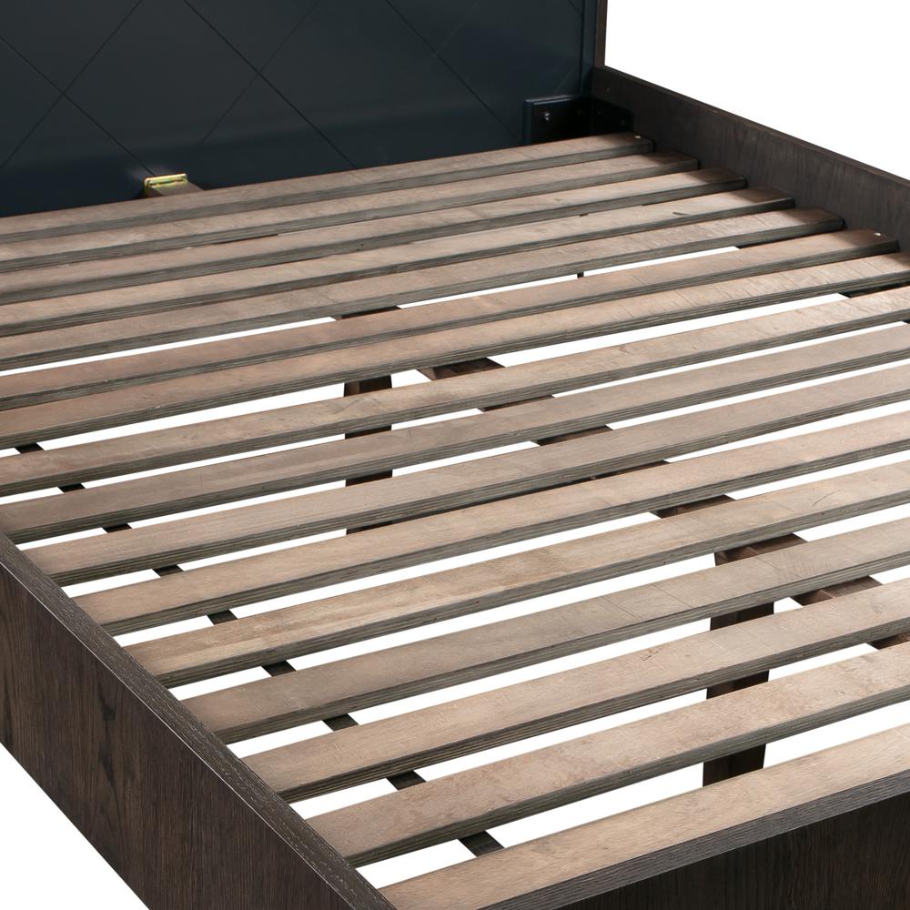 Cross Solid Oak and Metal Queen Platform Bed Frame. Picture 4