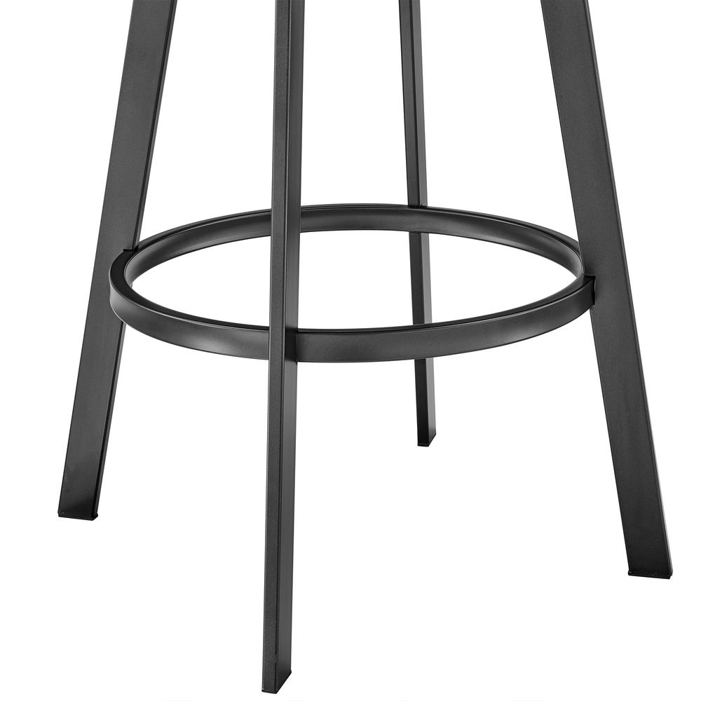Chelsea 26" Counter Height Swivel Bar Stool in Black Finish and Black Faux Leather. Picture 8