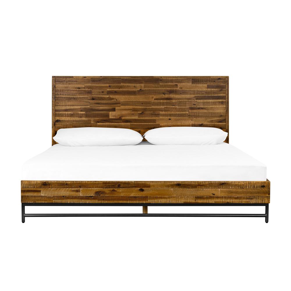 Rustic Acacia Platform King Bed. Picture 2