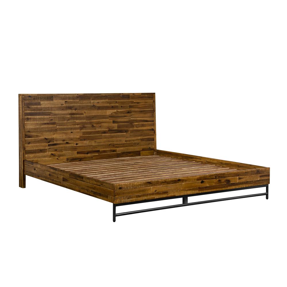 Rustic Acacia Platform King Bed. Picture 4