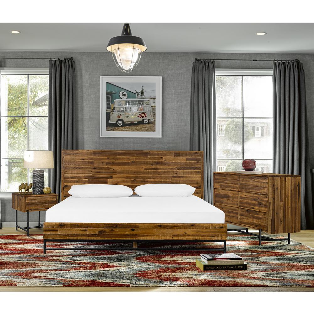 Rustic Acacia Platform King Bed. Picture 11