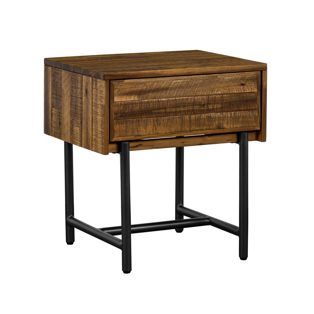 Cusco Rustic Acacia Single Drawer Night stand. Picture 2