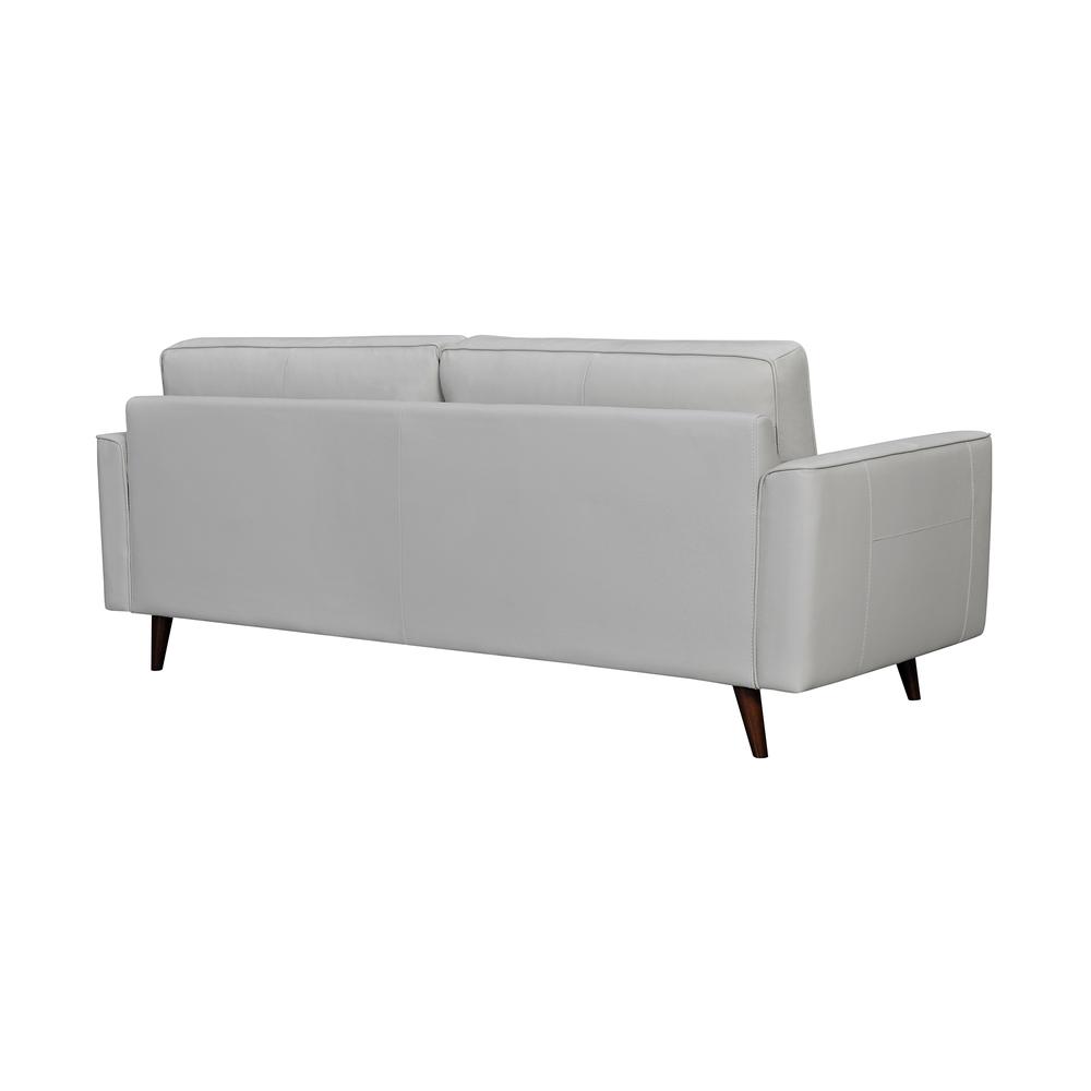 Daeson 86" Mid-Century Modern Leather Square Arm Sofa, Dove Grey. Picture 3