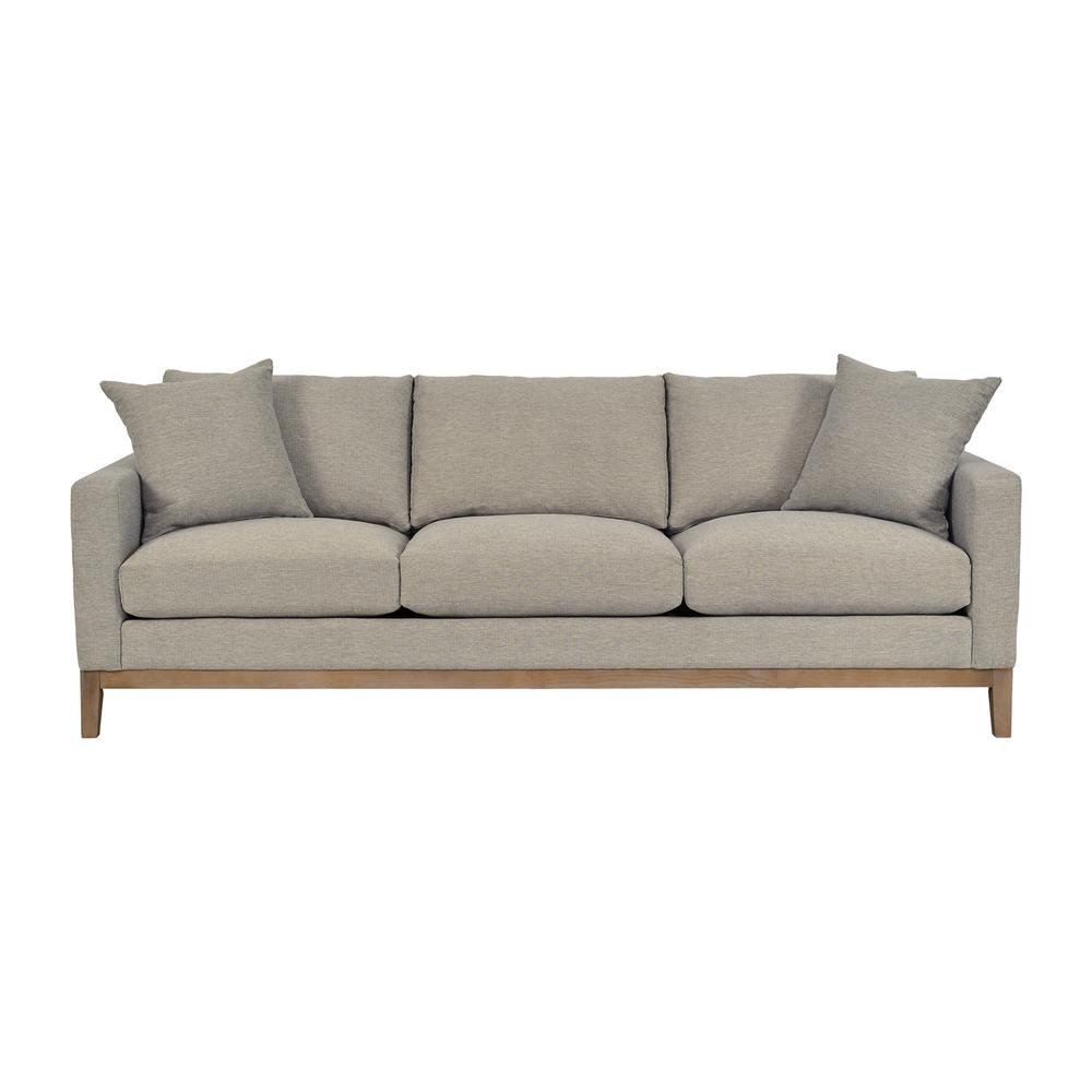 Donna 93" Upholstered Sofa in Platinum Gray. Picture 1