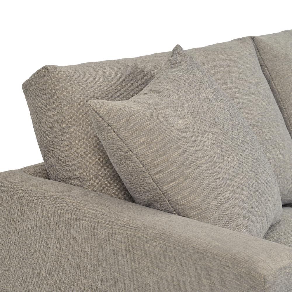Donna 93" Upholstered Sofa in Platinum Gray. Picture 4