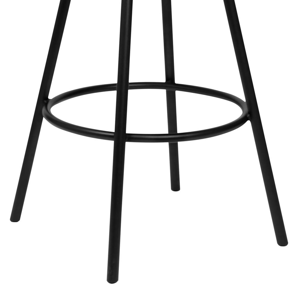 Dover 26" Counter Height Barstool in Matte Black Finish and Black Faux Leather. Picture 3