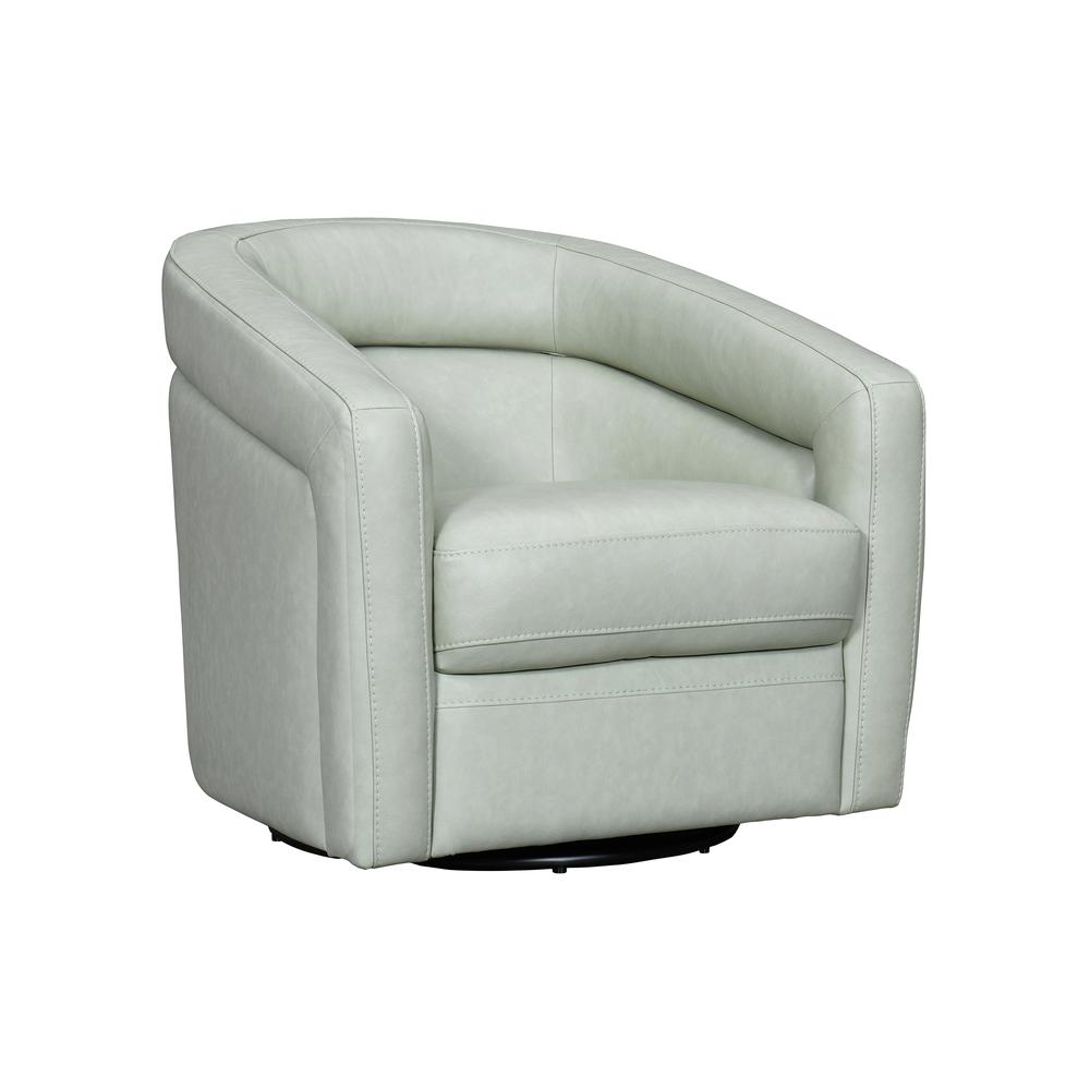 Desi Mint Leather Swivel Accent Chair. Picture 1