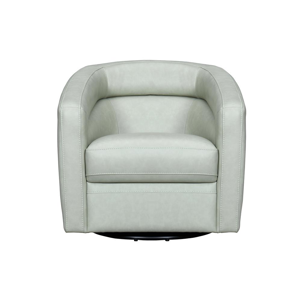 Desi Mint Leather Swivel Accent Chair. Picture 2