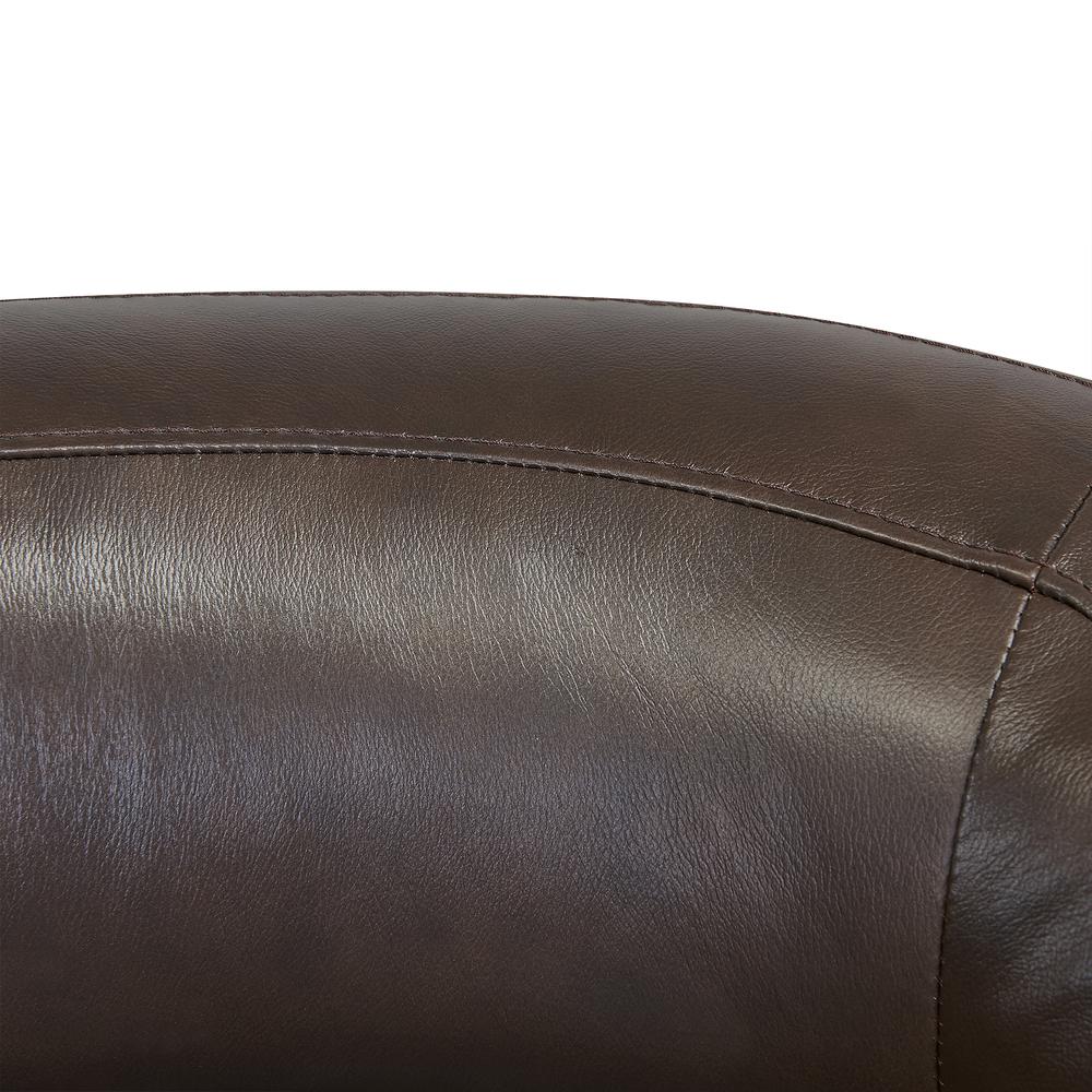 Contemporary Swivel Accent Chair in Espresso Genuine Leather. Picture 5