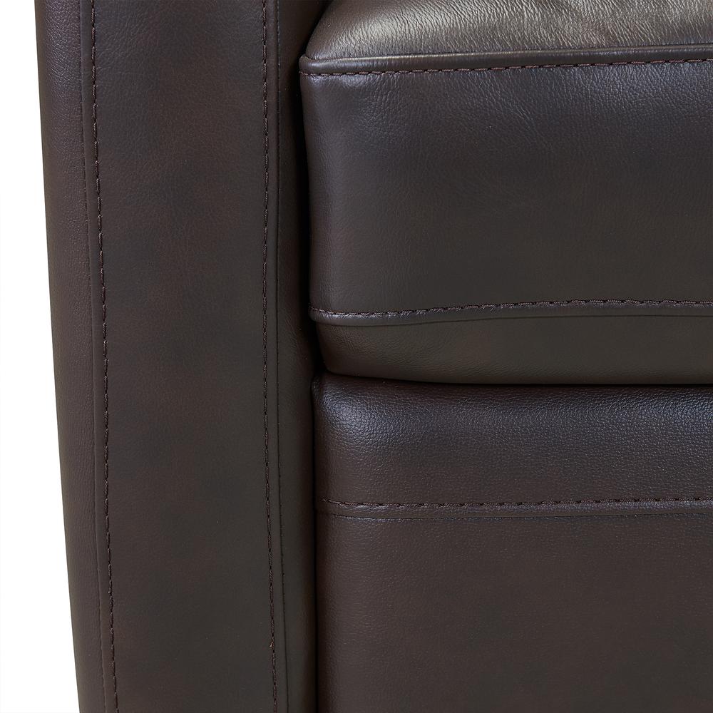 Contemporary Swivel Accent Chair in Espresso Genuine Leather. Picture 6