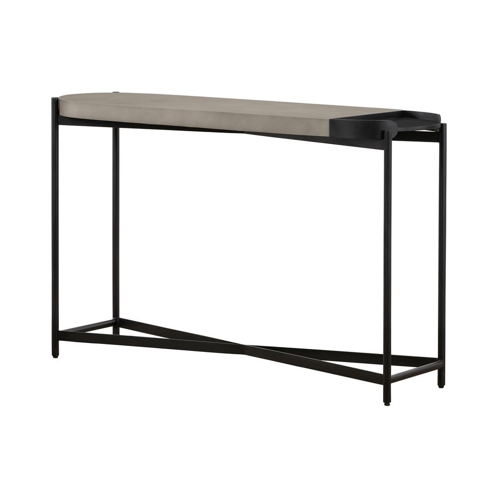Dua Concrete and Black Metal Modern Console Table. Picture 1