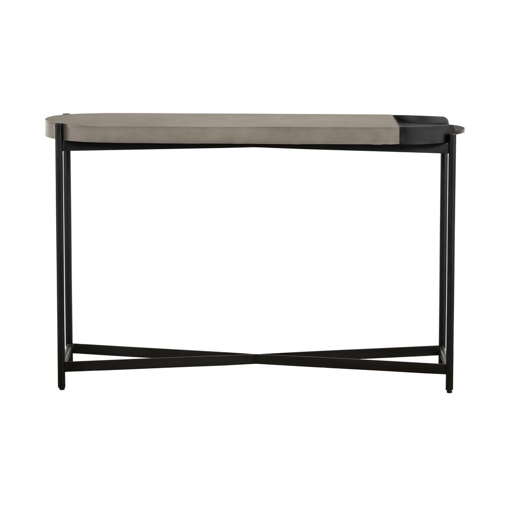 Dua Concrete and Black Metal Modern Console Table. Picture 2