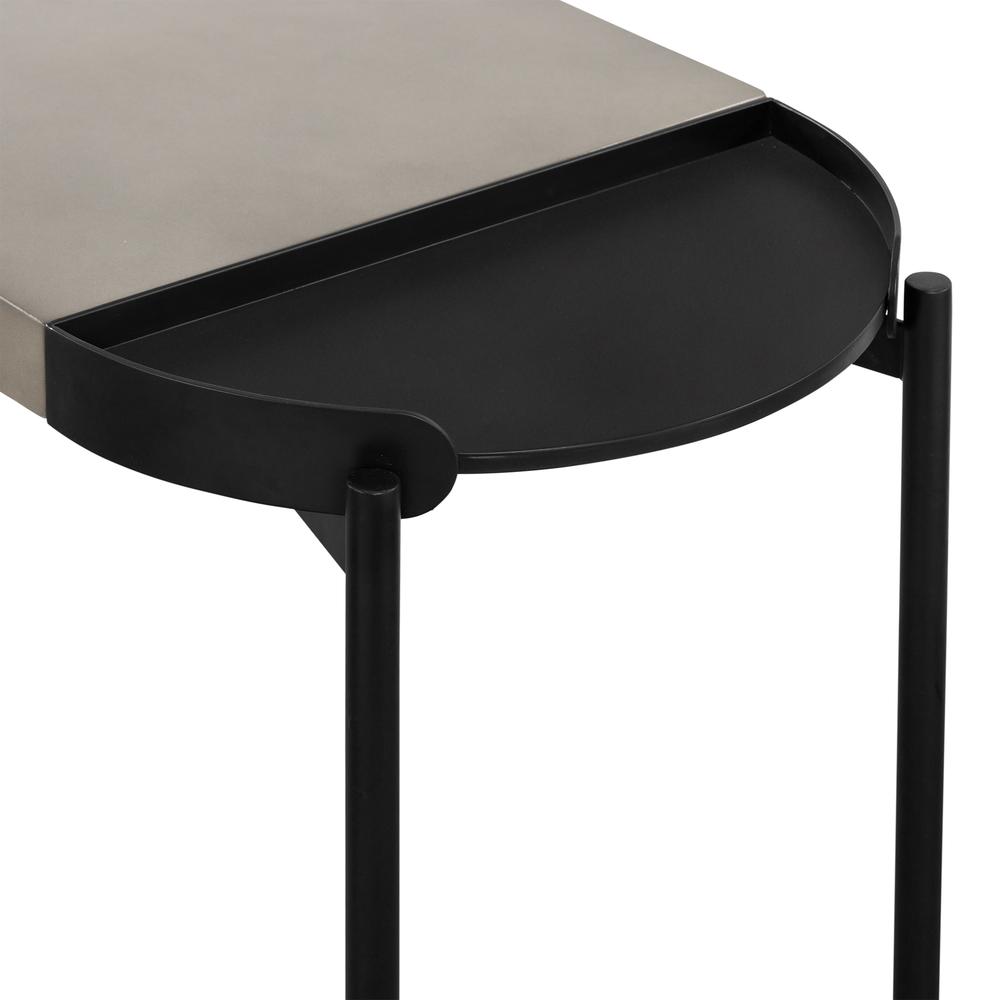 Dua Concrete and Black Metal Modern Console Table. Picture 5