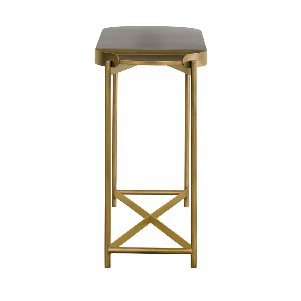 Dua Grey Concrete Console Table with Antique Brass, N/A. Picture 2