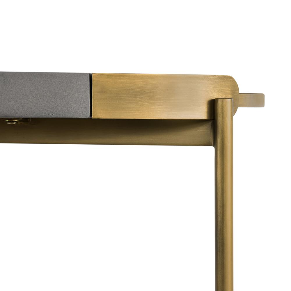 Dua Grey Concrete Console Table with Antique Brass, N/A. Picture 4