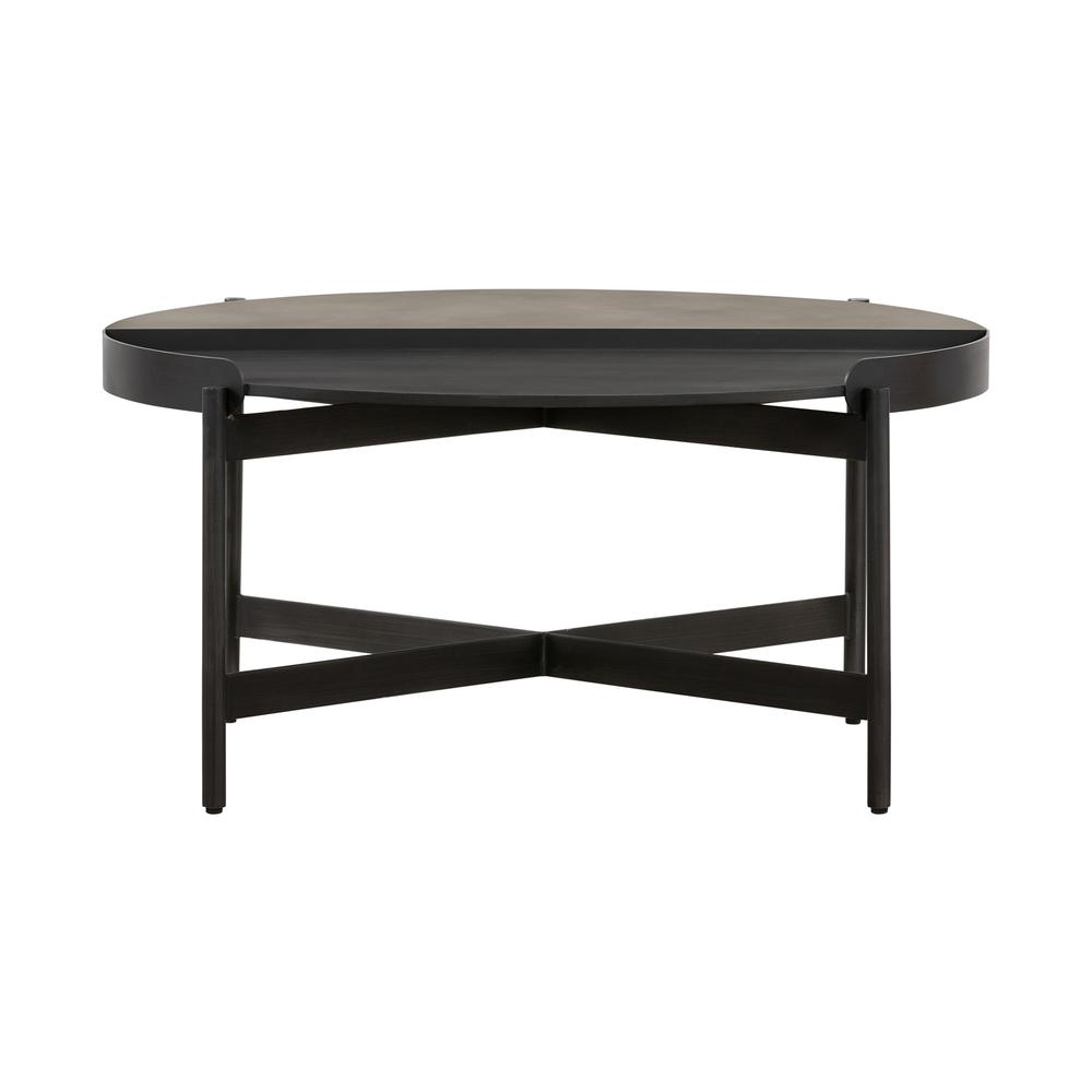 Dua Concrete and Metal Round Modern Coffee Table. Picture 2
