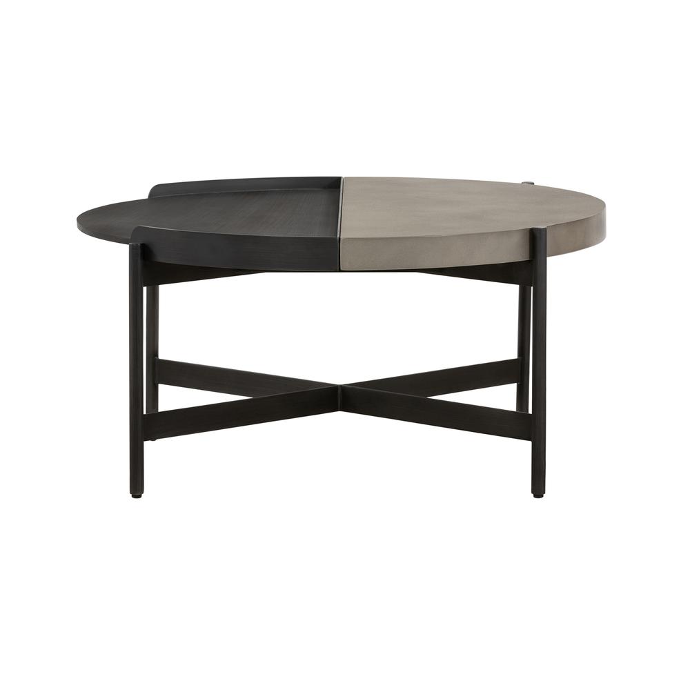 Dua Concrete and Metal Round Modern Coffee Table. Picture 3