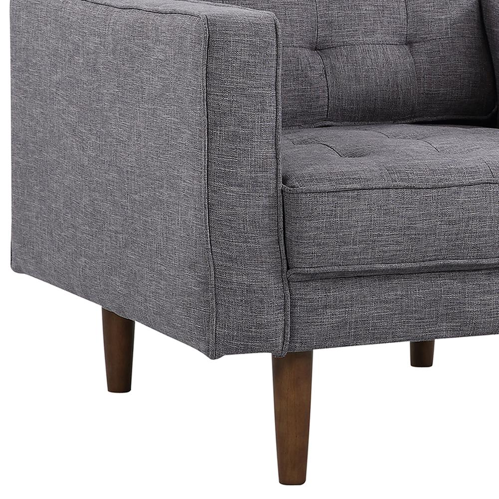 Armen Living Element Mid-Century Modern Chair in Dark Gray Linen and Walnut Legs. Picture 5
