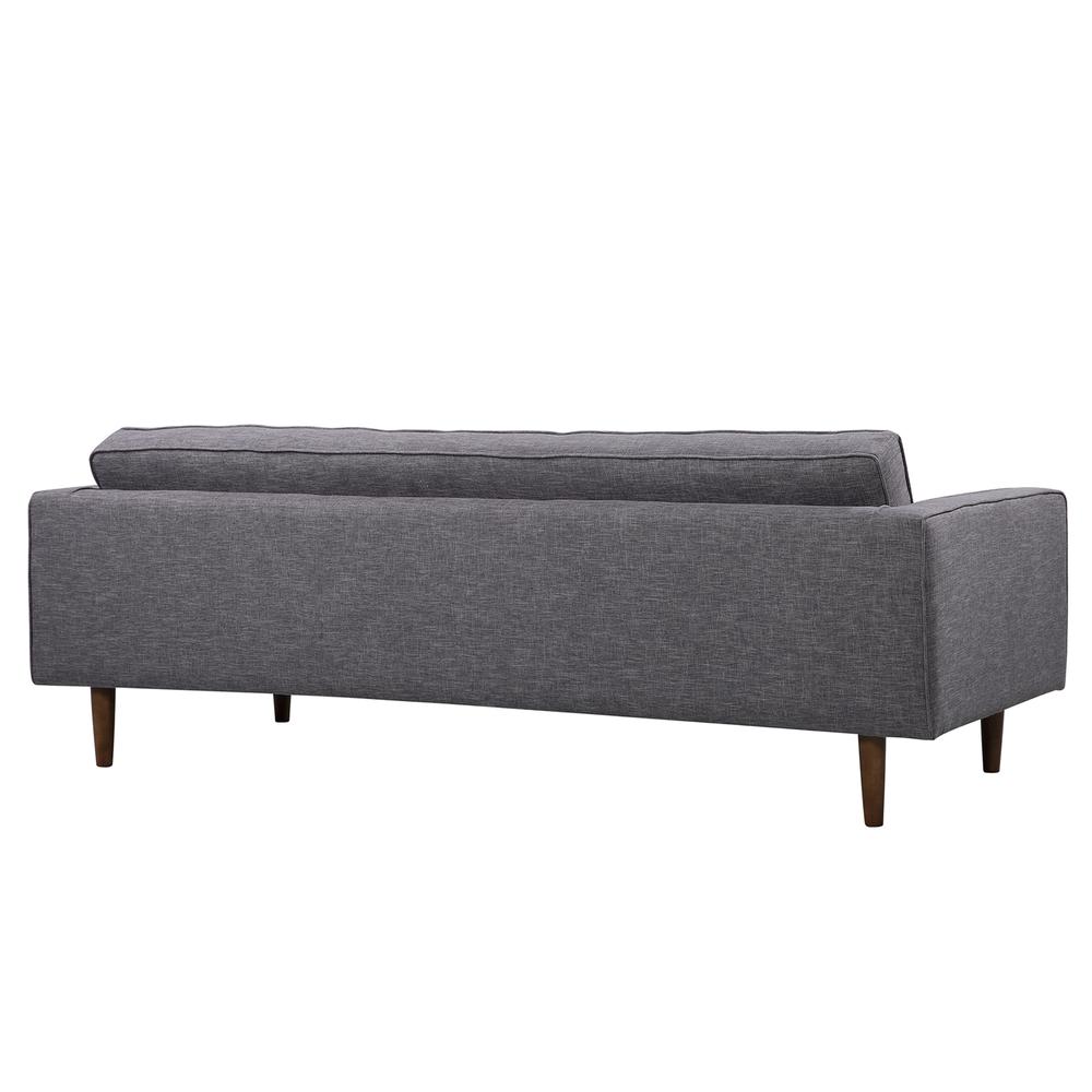 Mid-Century Modern Sofa in Dark Gray Linen and Walnut Legs. Picture 3