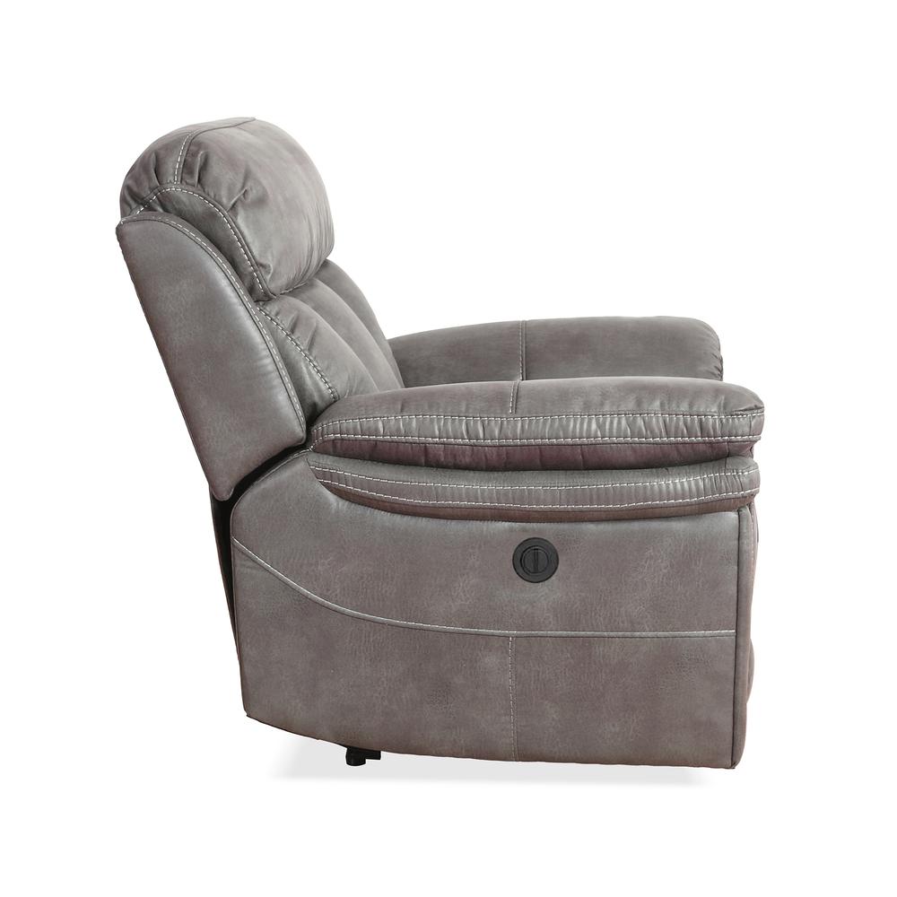 Estelle Power Recliner Chair in Gunmetal Fabric. Picture 3