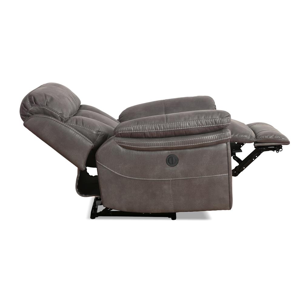 Estelle Power Recliner Chair in Gunmetal Fabric. Picture 4