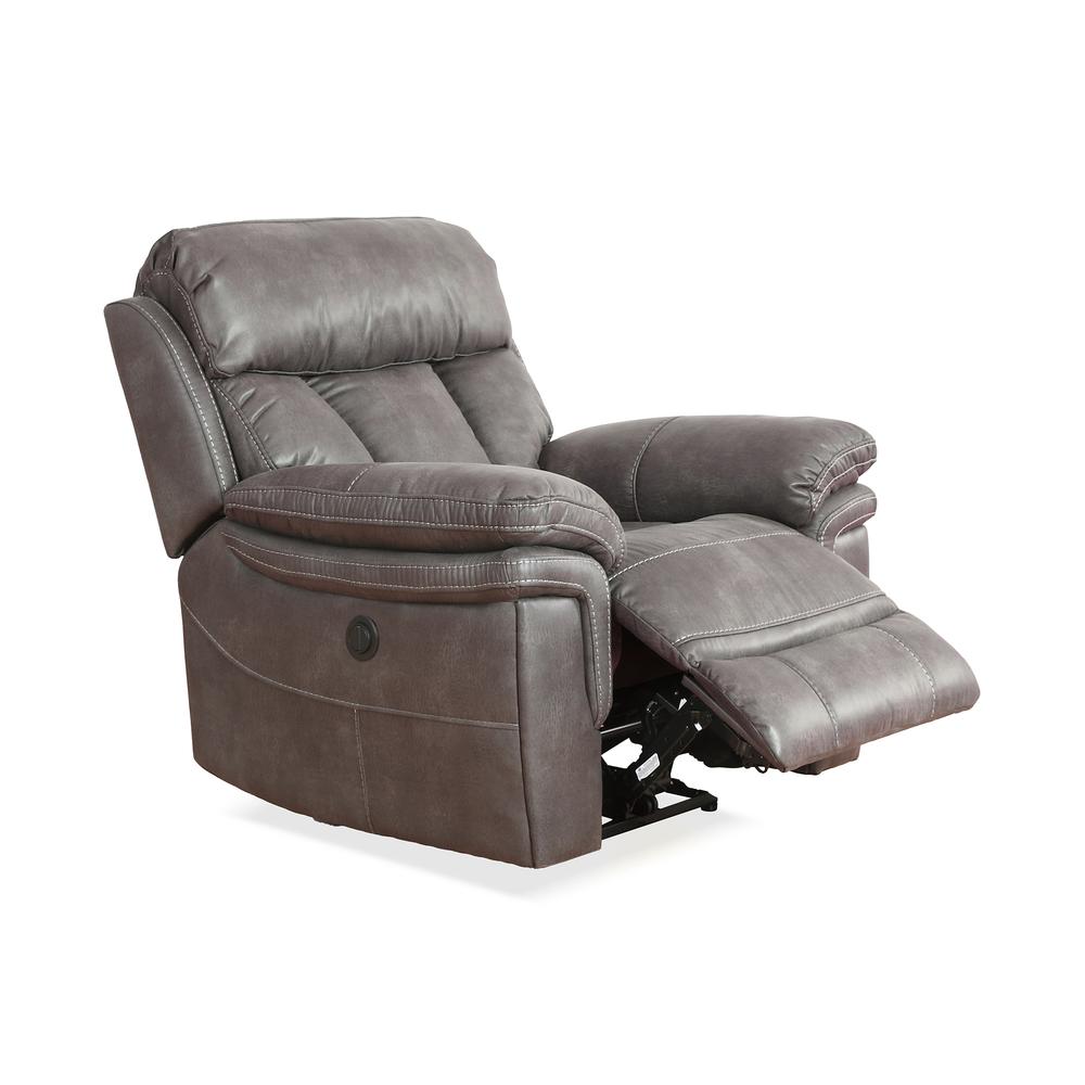 Estelle Power Recliner Chair in Gunmetal Fabric. Picture 5