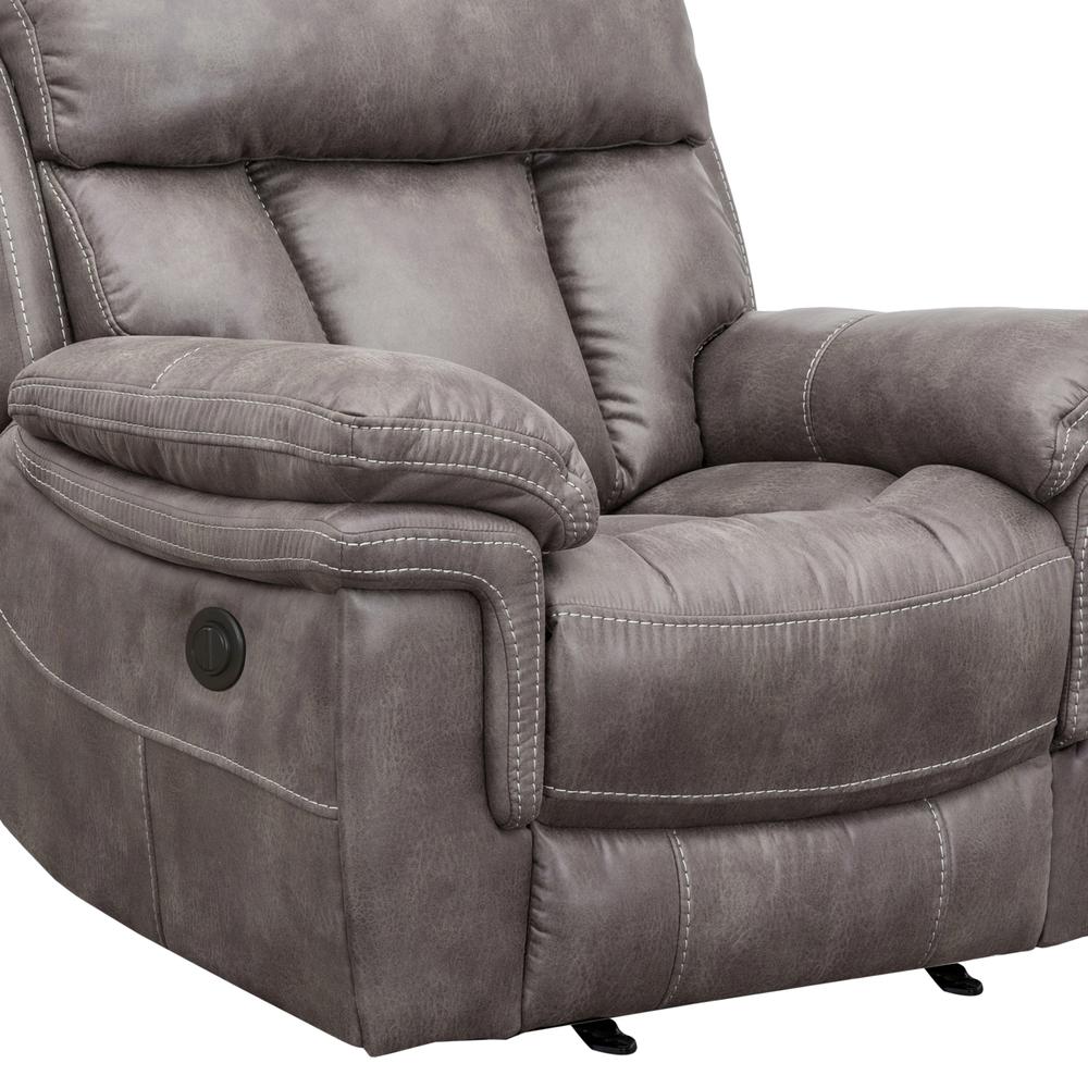 Estelle Power Recliner Chair in Gunmetal Fabric. Picture 7
