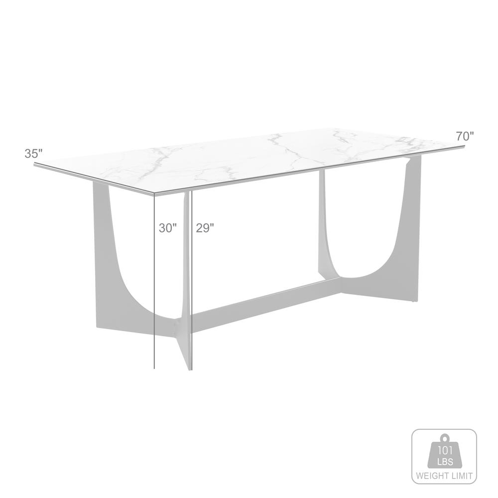 Esme Dining Table in Stone and Metal. Picture 7